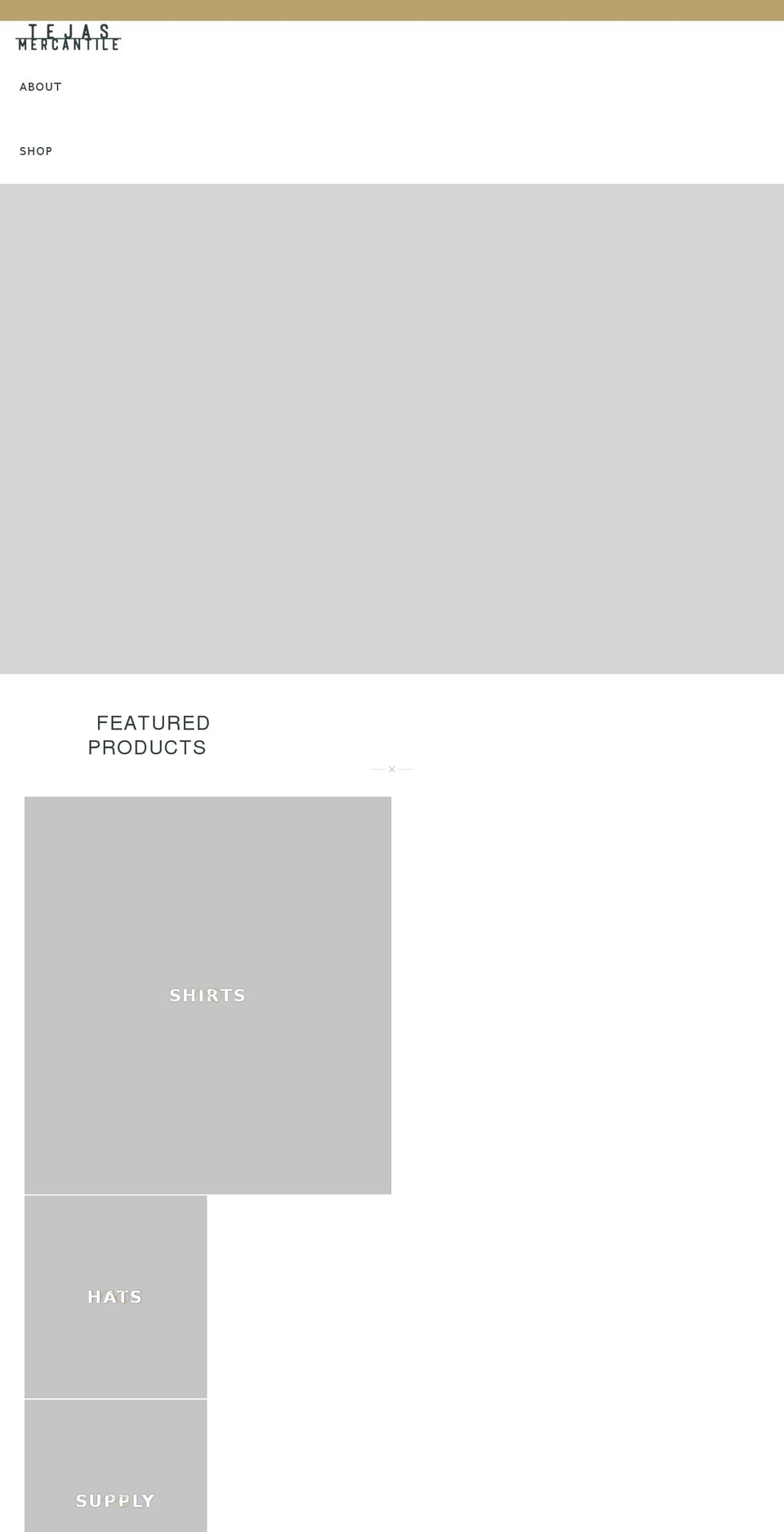 tejasmercantile.com shopify website screenshot