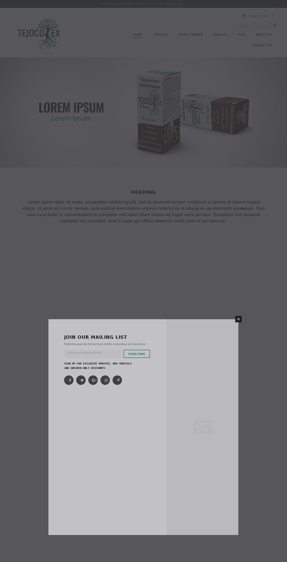 tejocotex.com shopify website screenshot