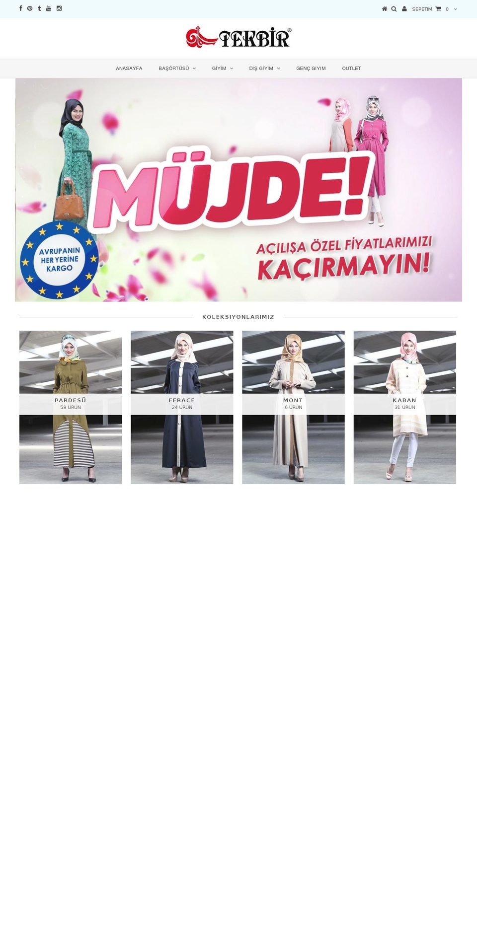 tekbirfashion.com shopify website screenshot