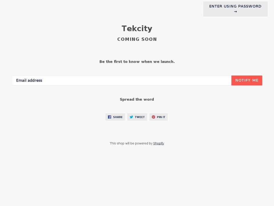 tekcity.us shopify website screenshot