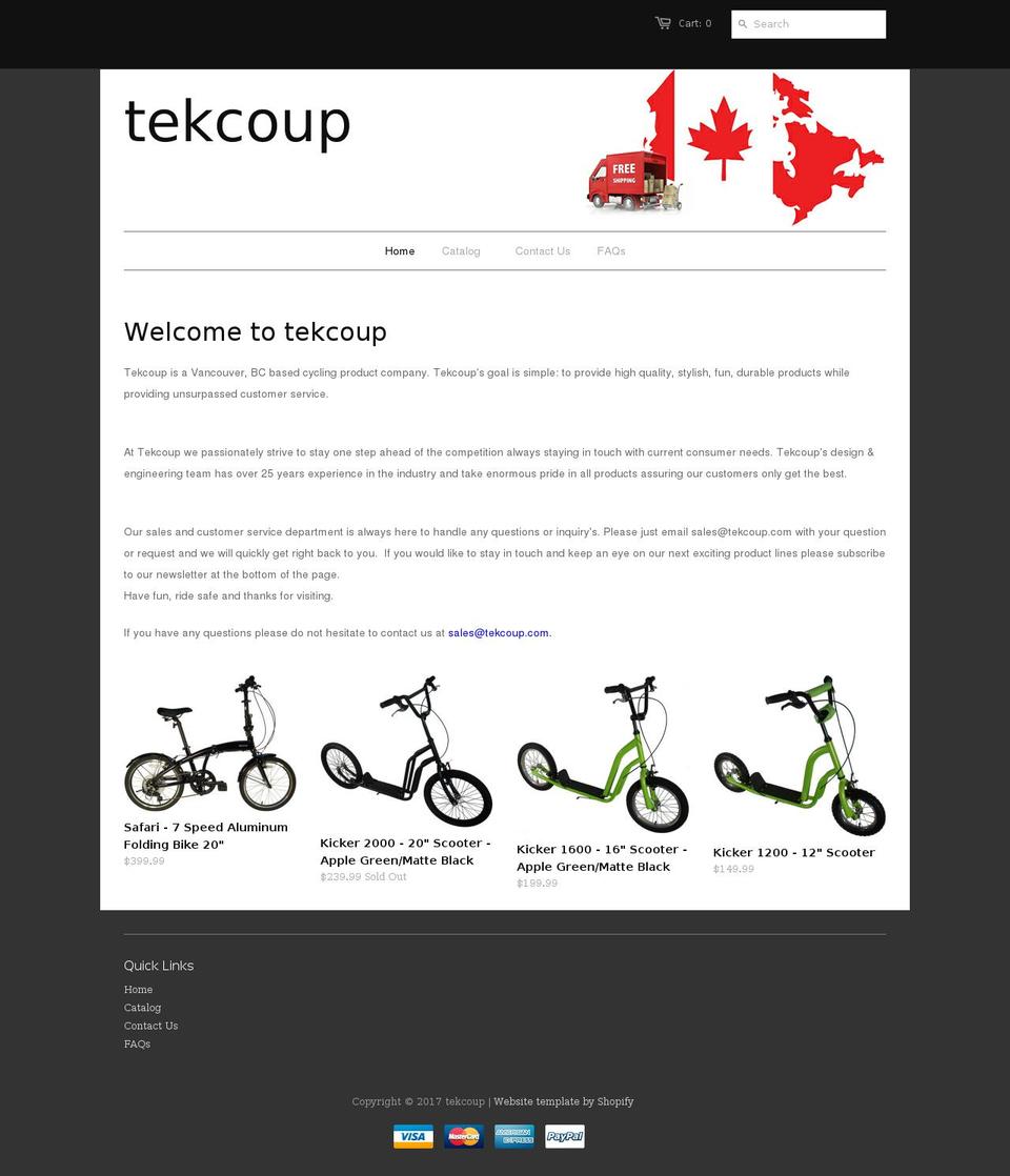 tekcoup.com shopify website screenshot