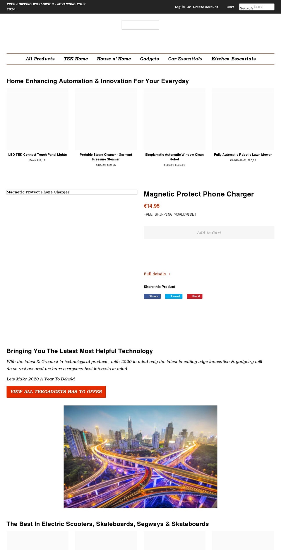 tekgadgets.com shopify website screenshot