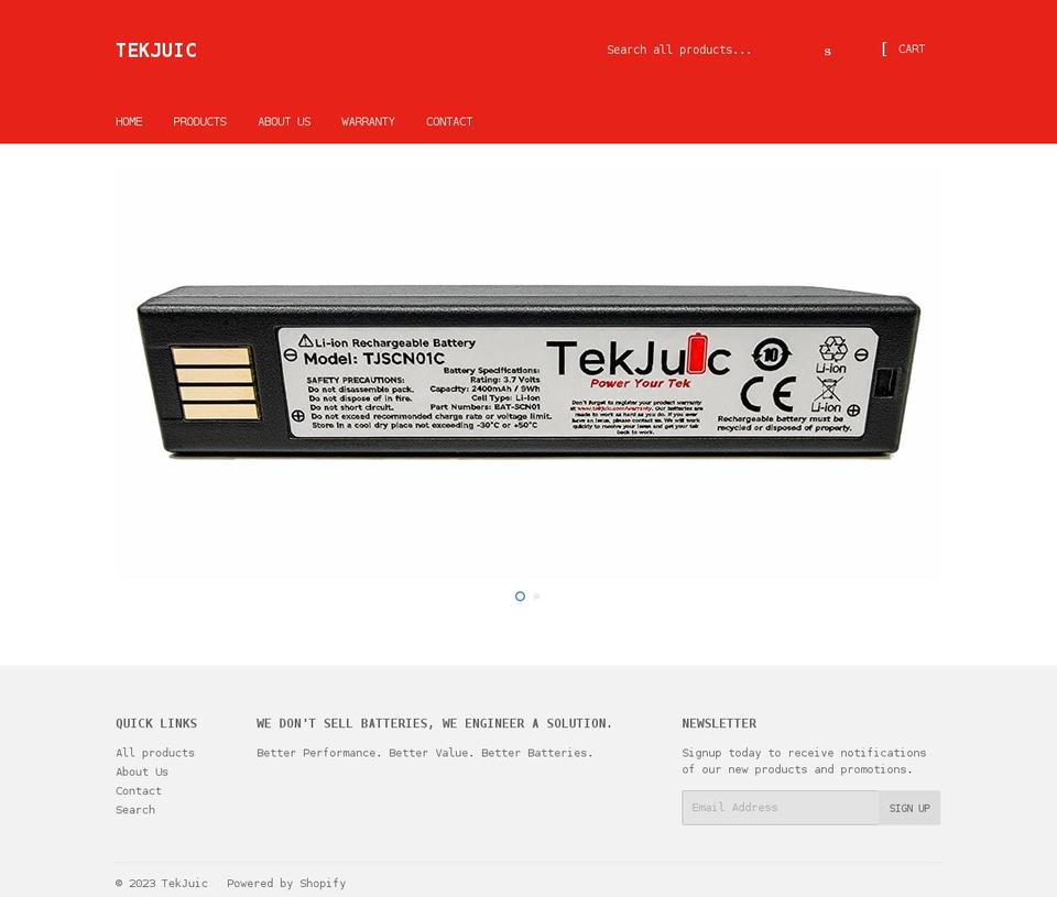 tekjuic.com shopify website screenshot