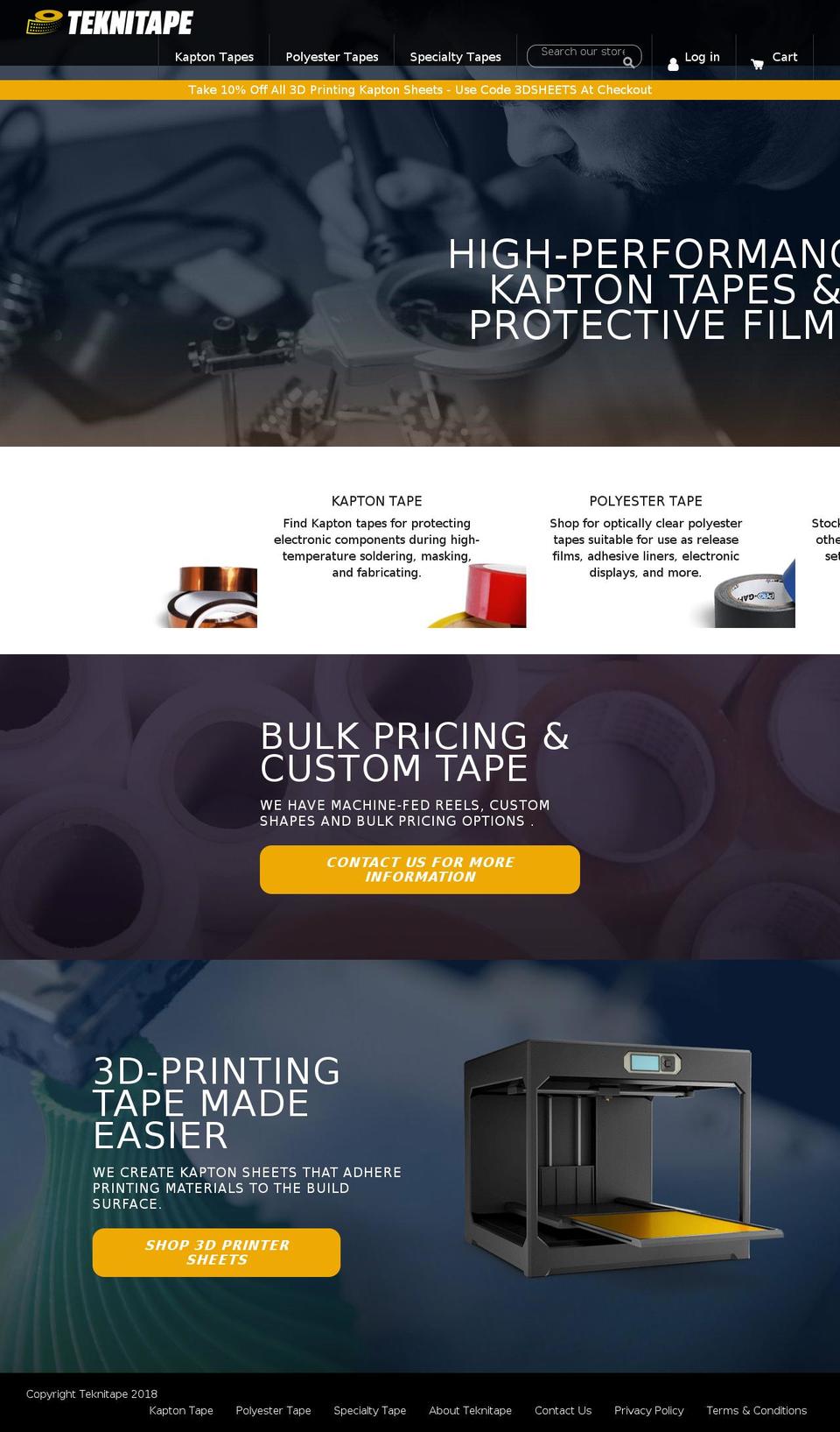 teknitape.com — Shopify storefront screenshot