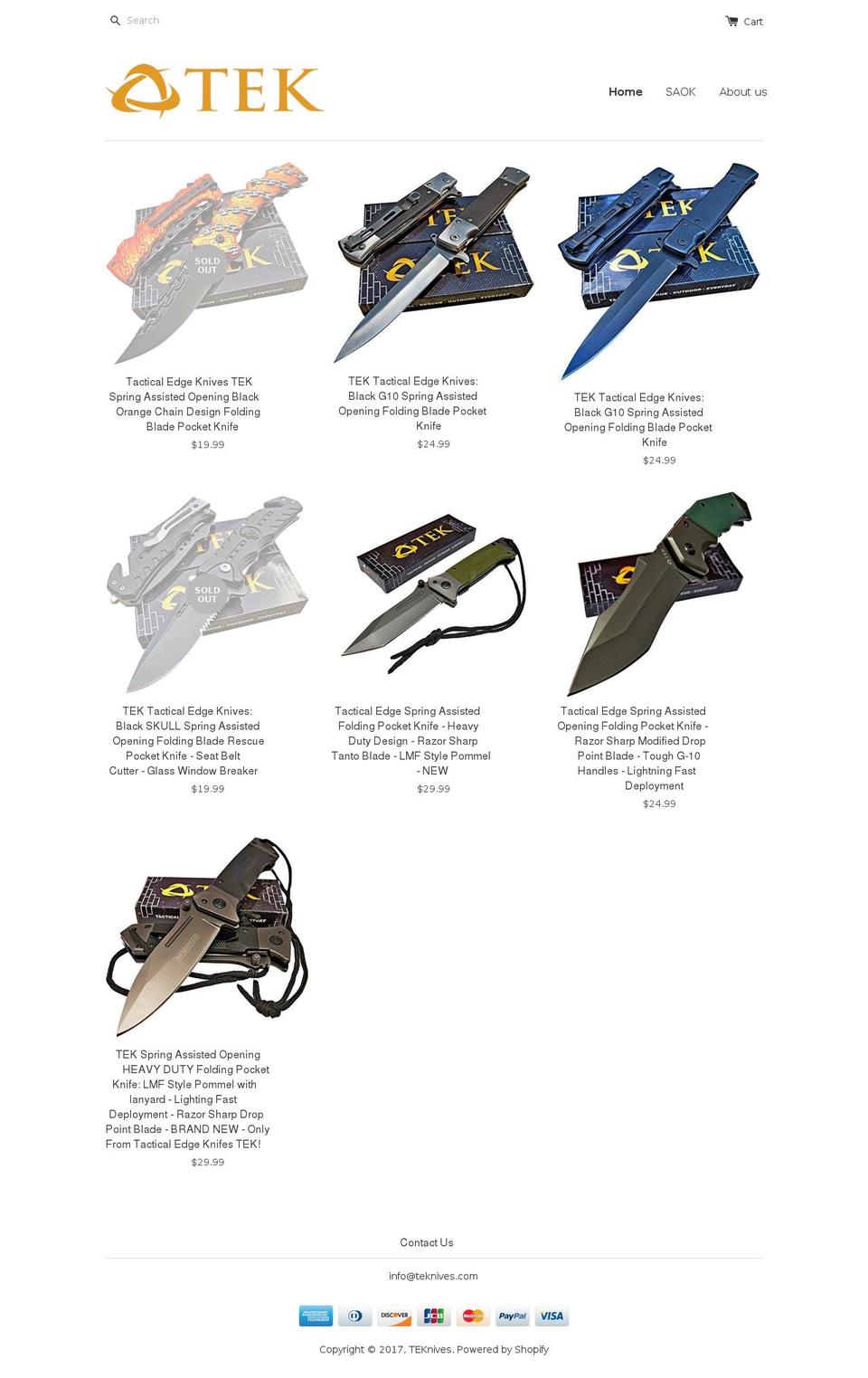 teknives.com shopify website screenshot