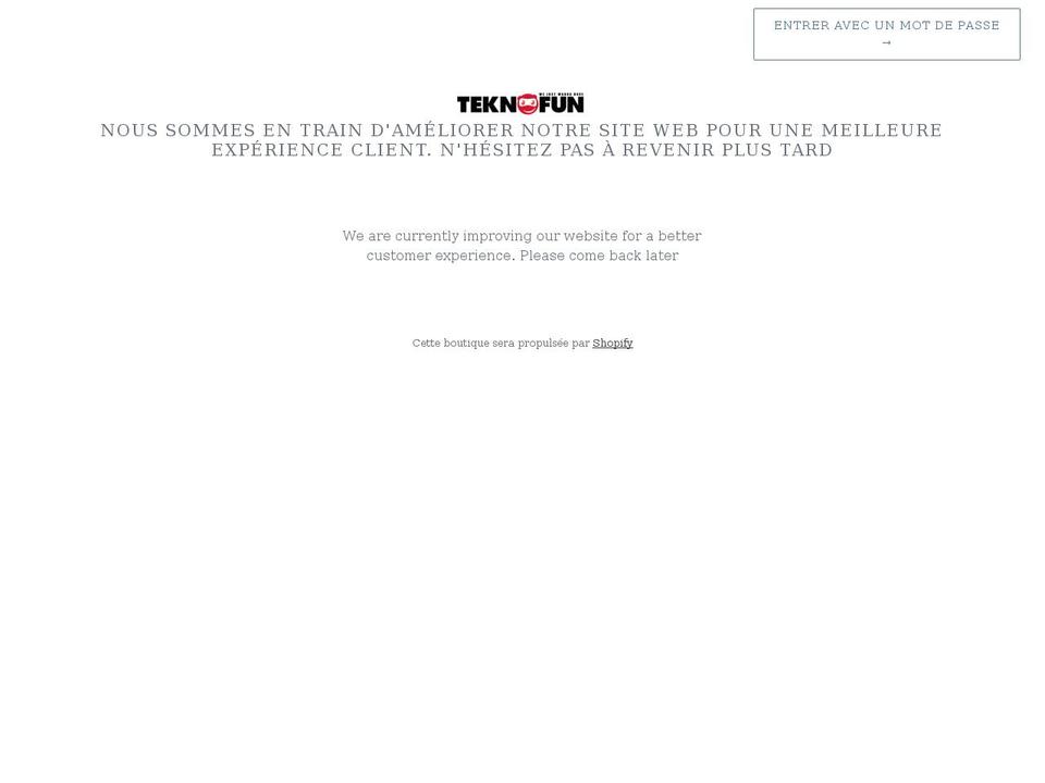Source code Shopify theme site example teknofunshop.com
