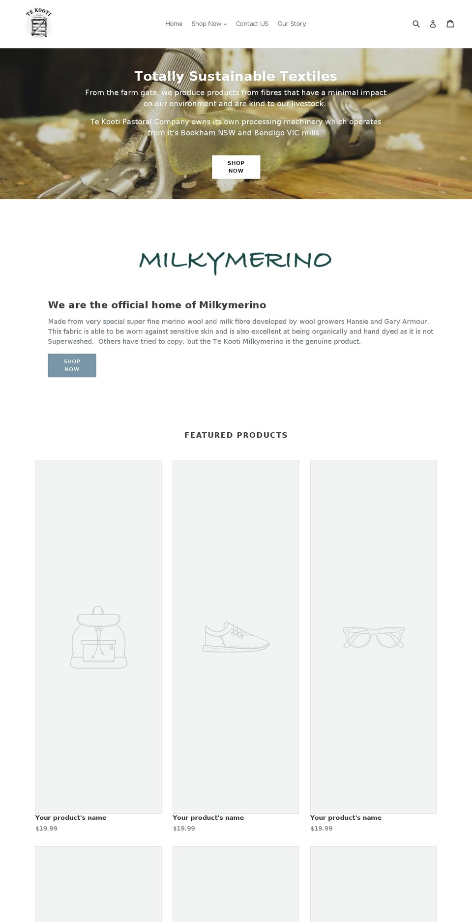 tekooti.com.au shopify website screenshot