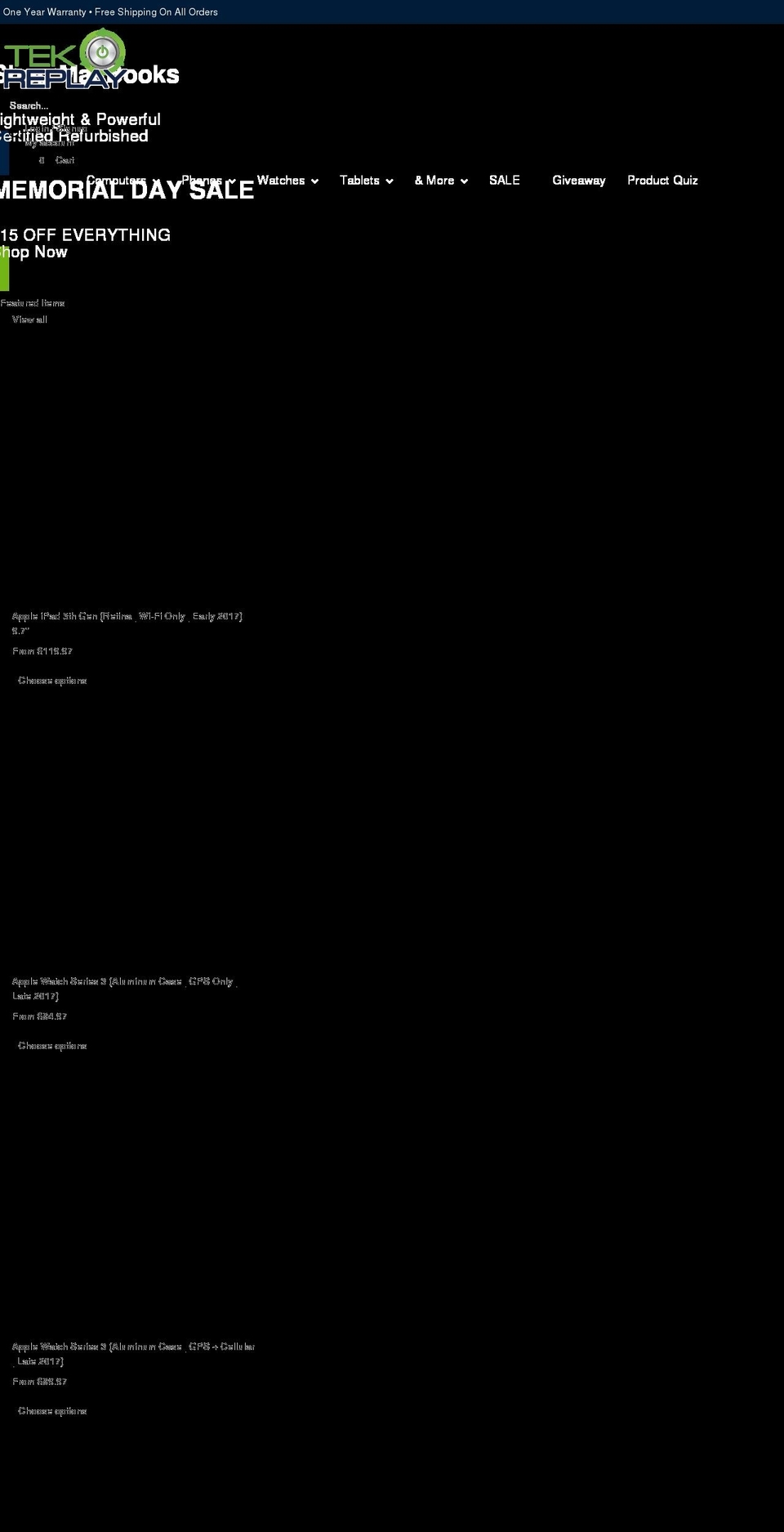tekreplay.com shopify website screenshot