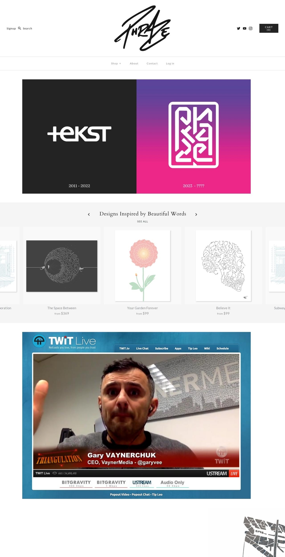 tekstartist.myshopify.com shopify website screenshot