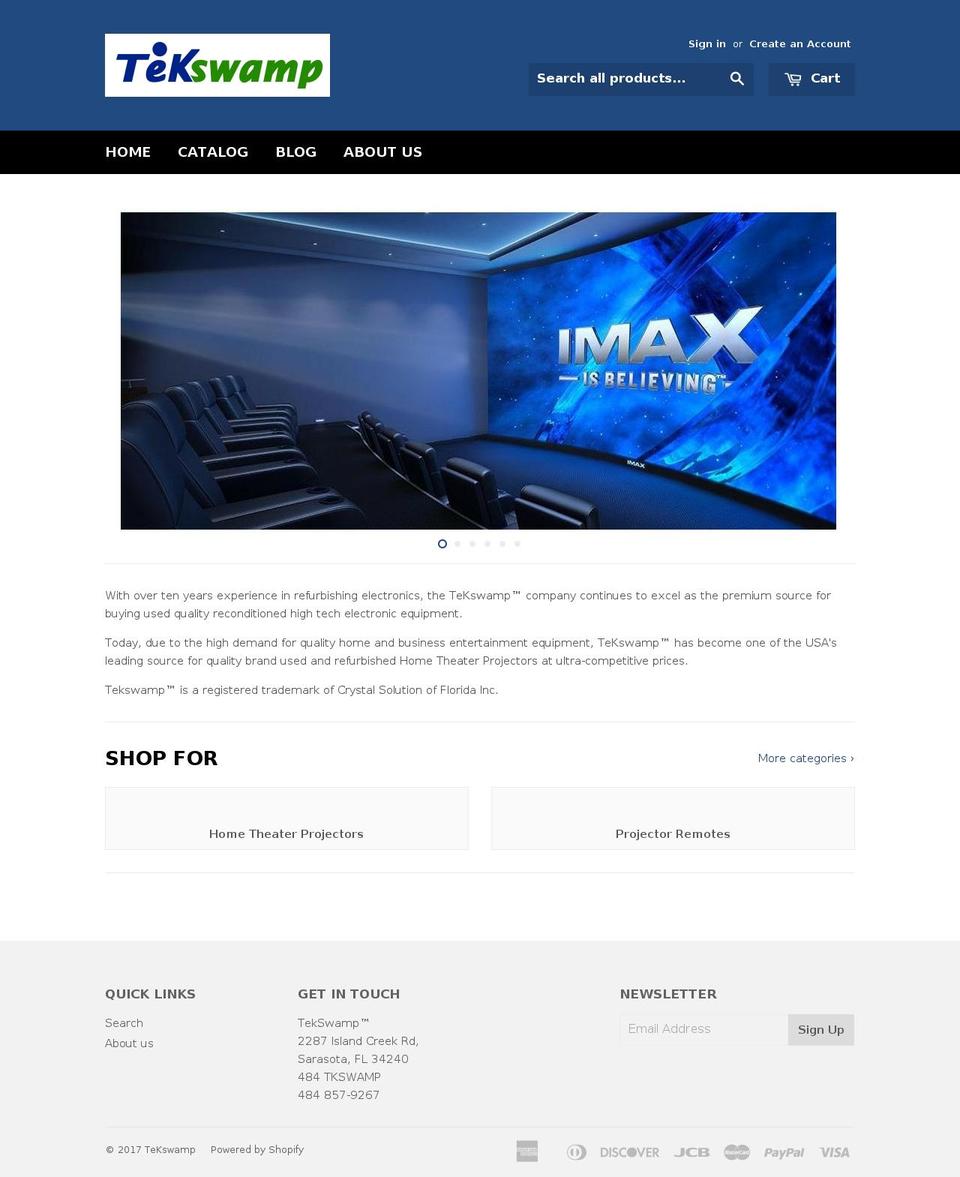 tekswamp.com shopify website screenshot