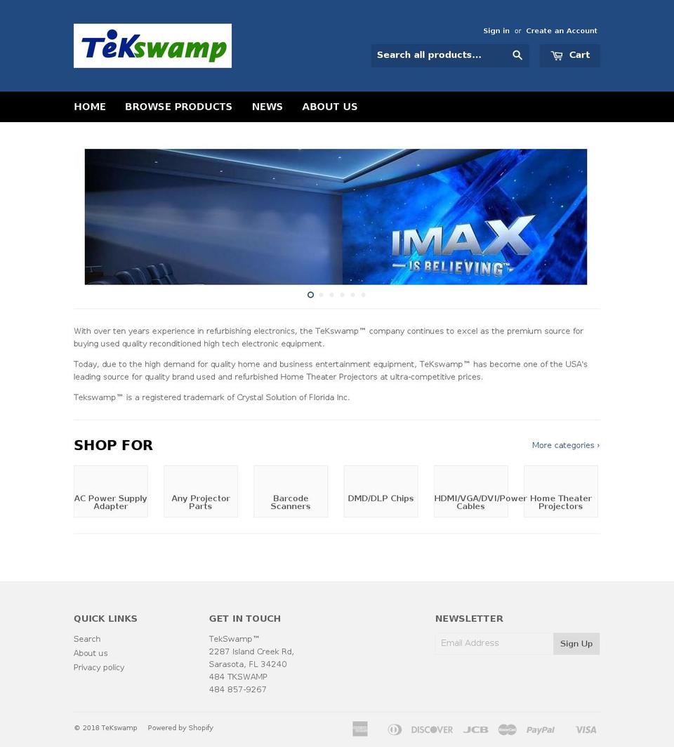 tekswamp.net shopify website screenshot
