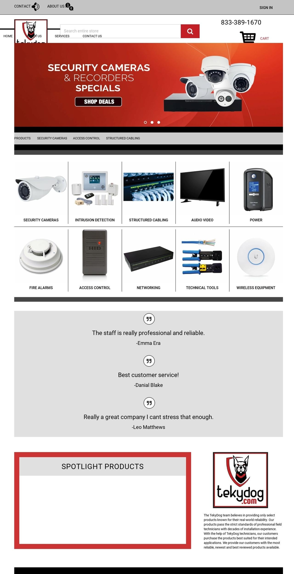 tekydog.com shopify website screenshot