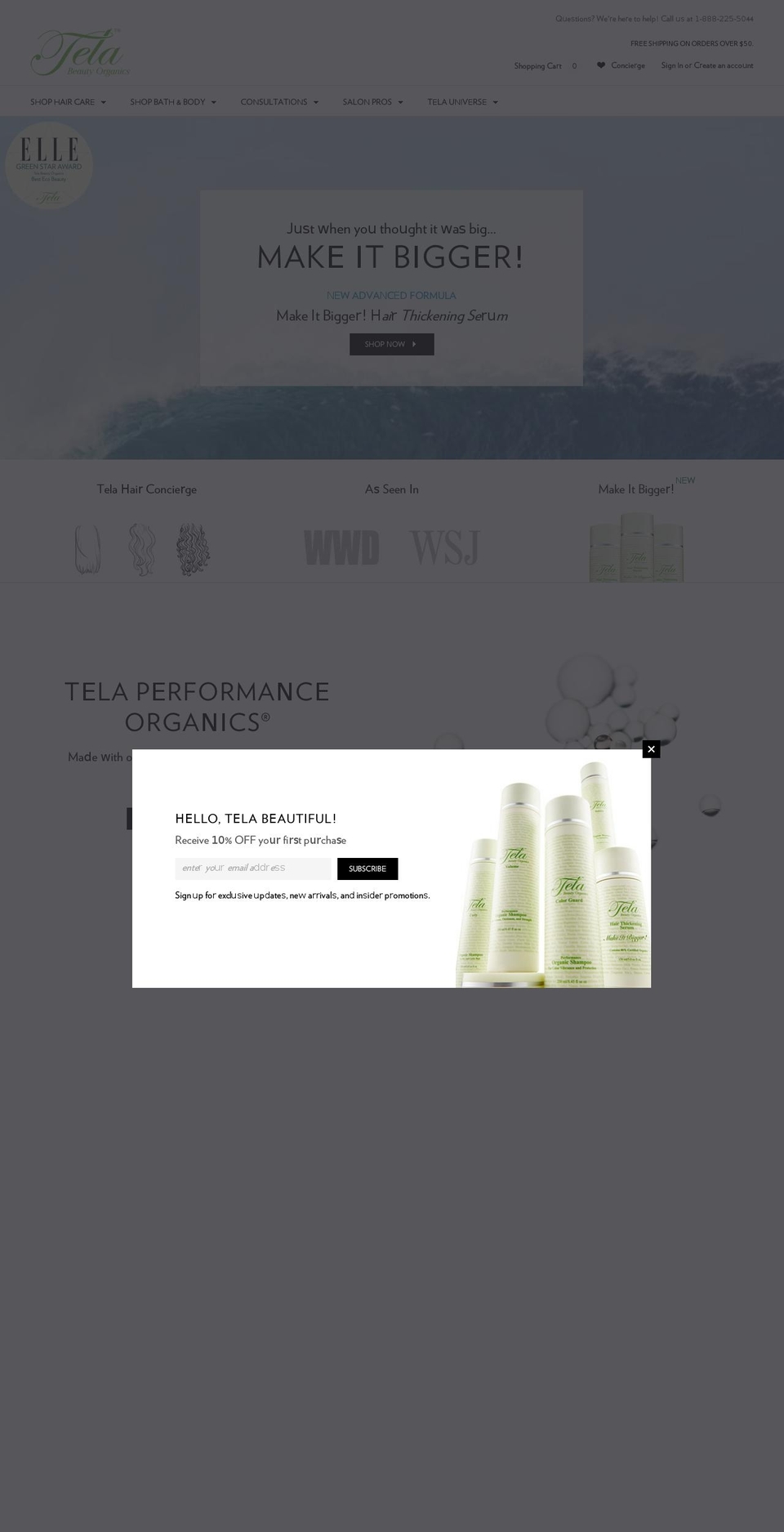Tela Beauty Organics - Make It Bigger! Shopify theme site example teladesignstudio.com