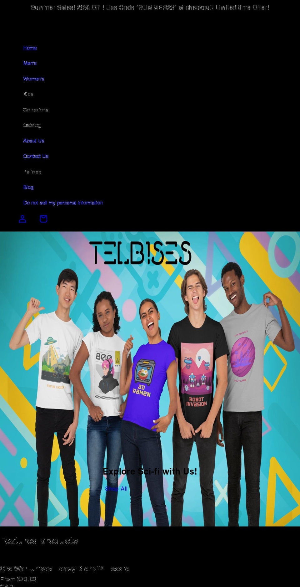 telbises.com shopify website screenshot