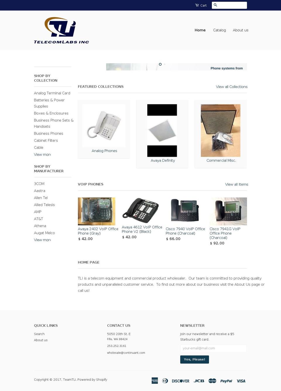 telecomlabsinc.com shopify website screenshot