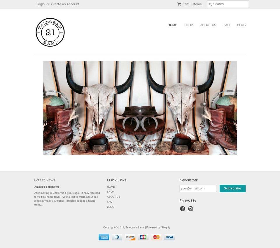 telegramsams.com shopify website screenshot