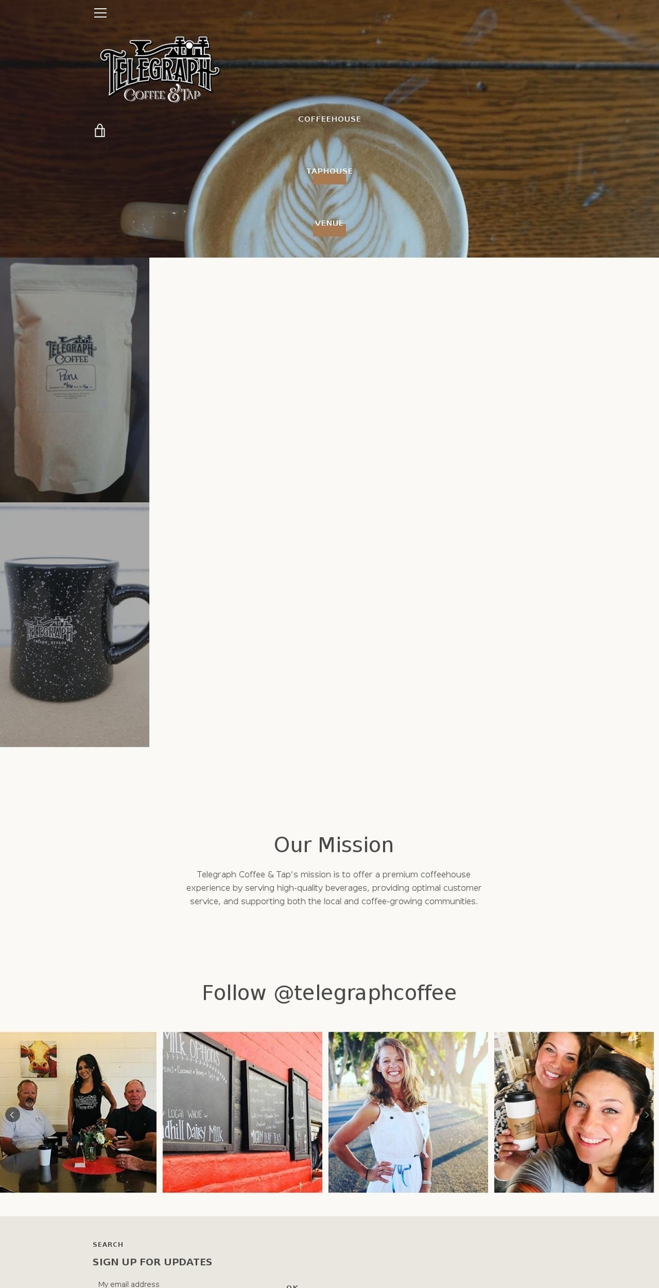 telegraphcoffee.com shopify website screenshot