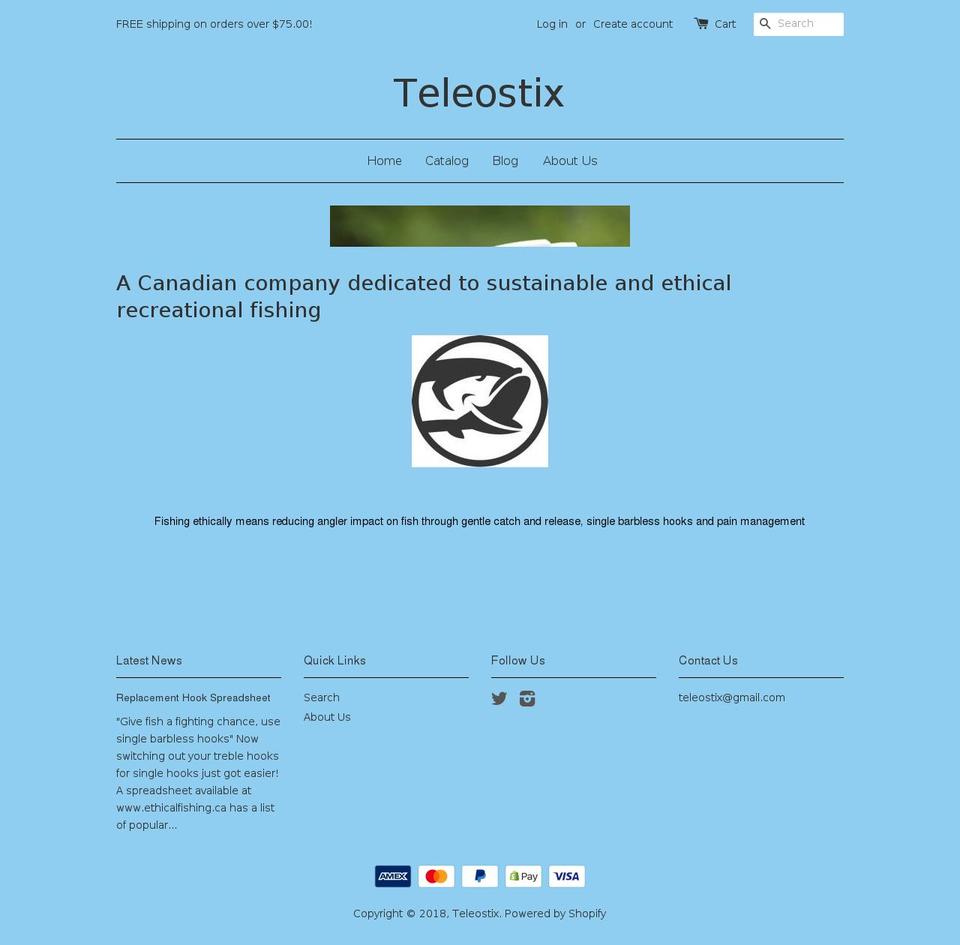 teleostix.com — Shopify storefront screenshot