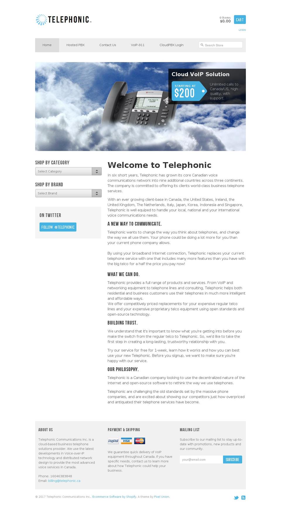 telephonic.ca shopify website screenshot