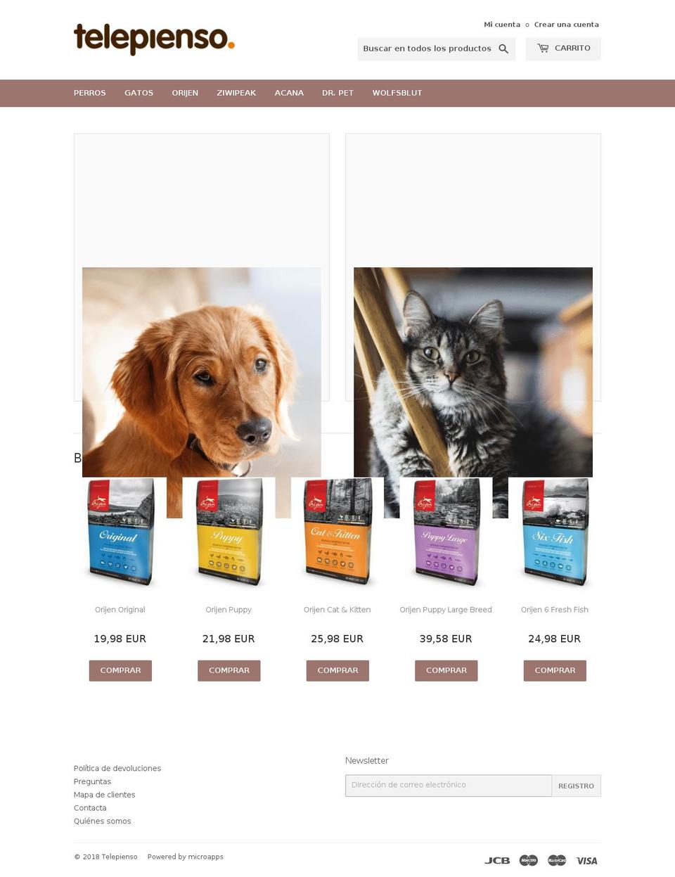 telepiensos.net shopify website screenshot