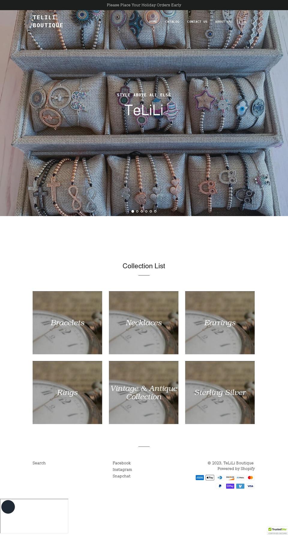 teliliboutique.com shopify website screenshot
