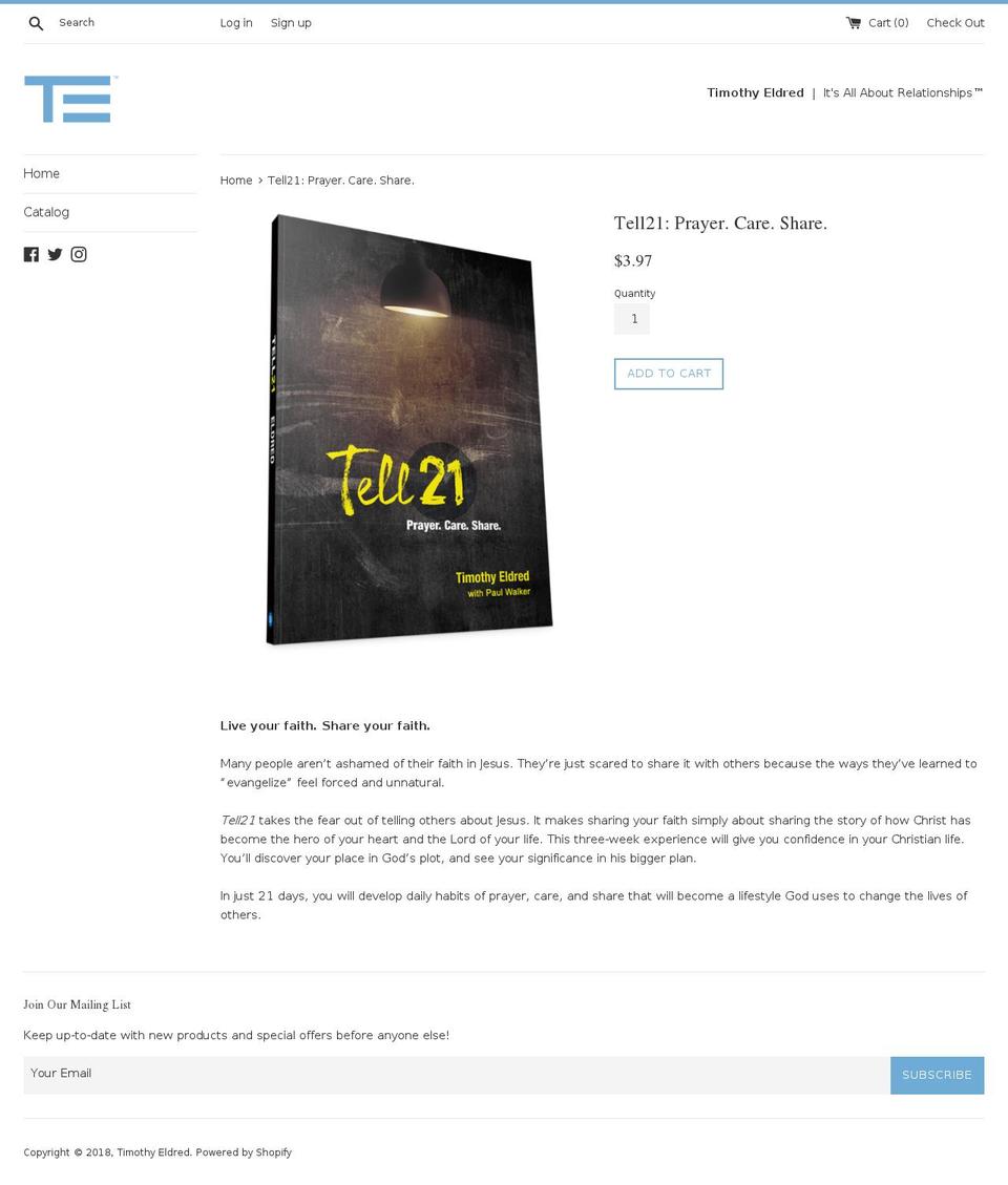 tell21.com — Shopify storefront screenshot
