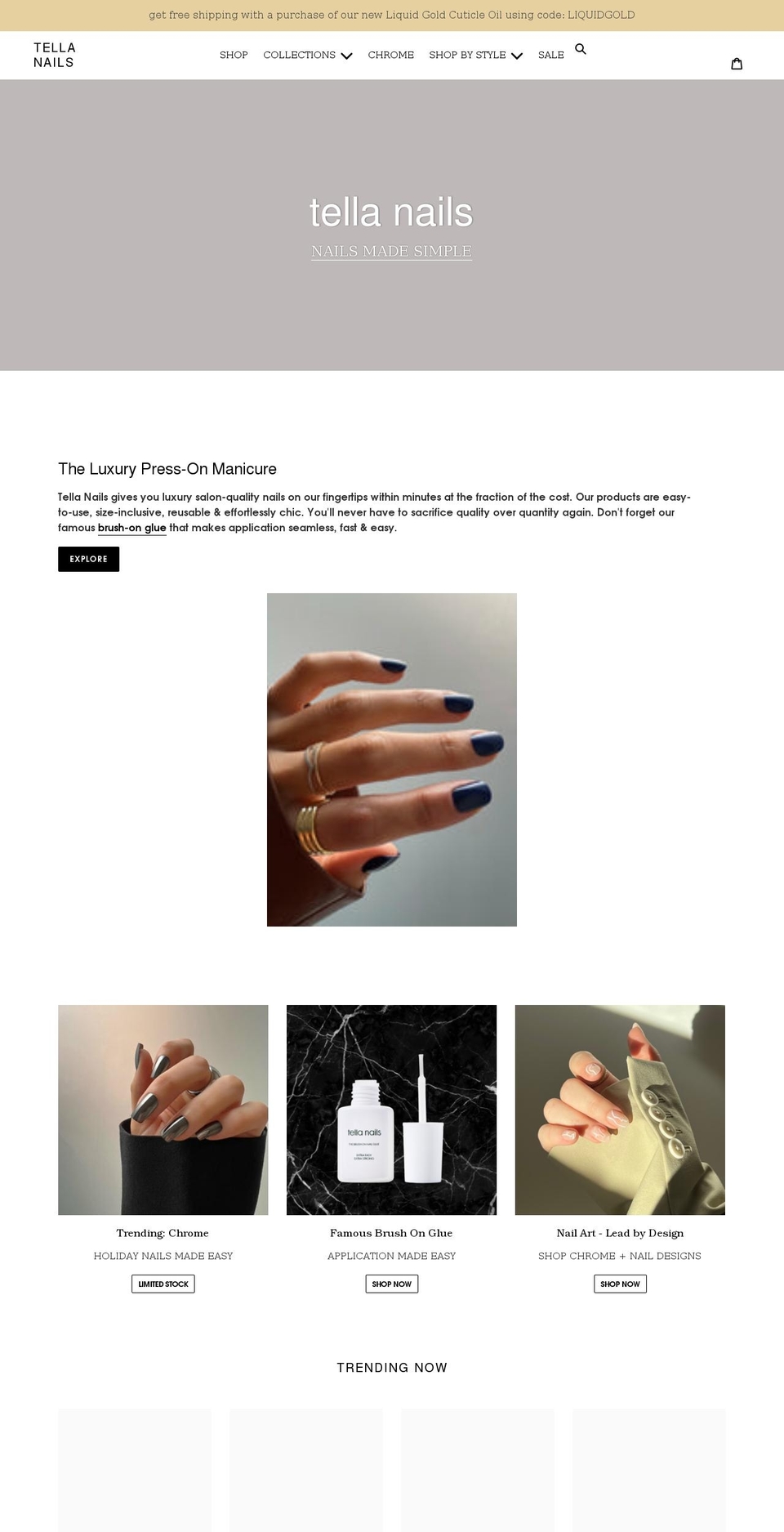 tellanails.com shopify website screenshot