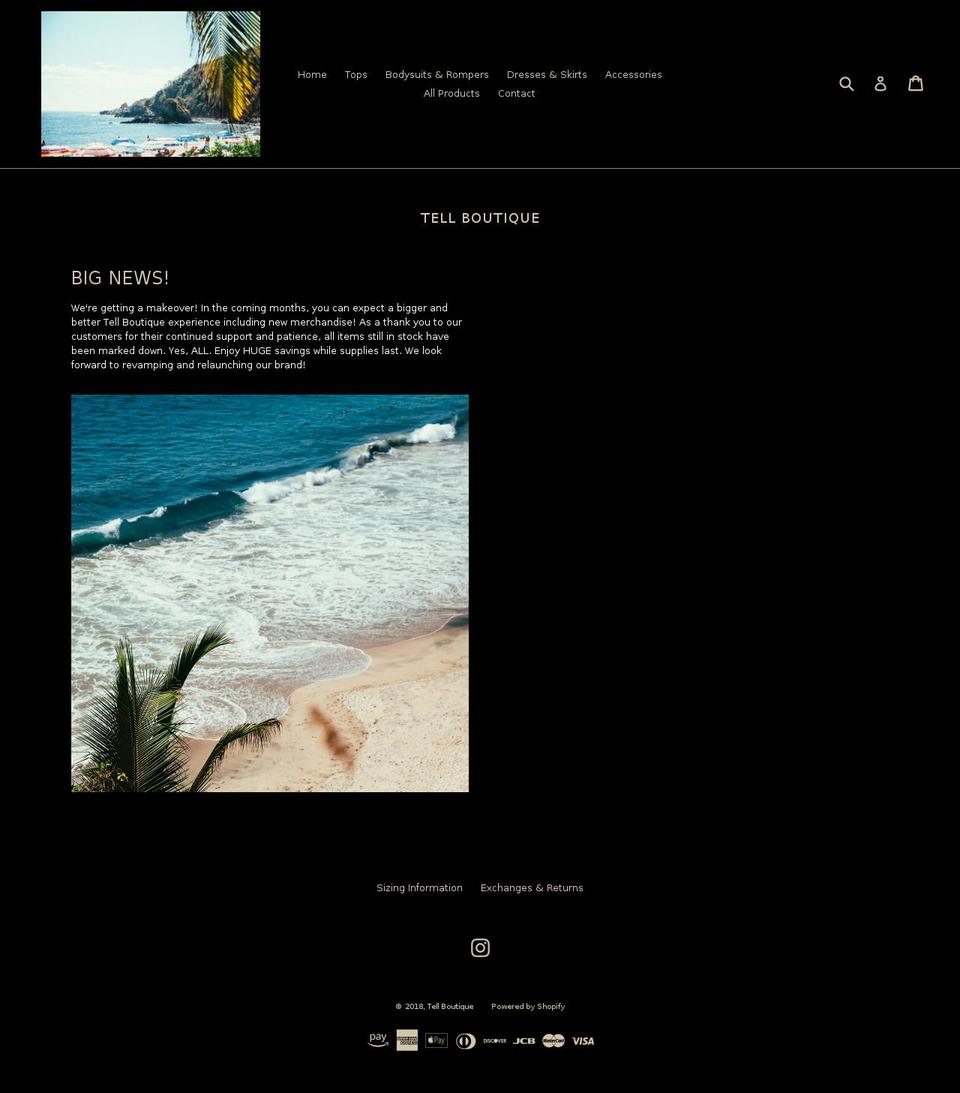 tellboutique.com shopify website screenshot