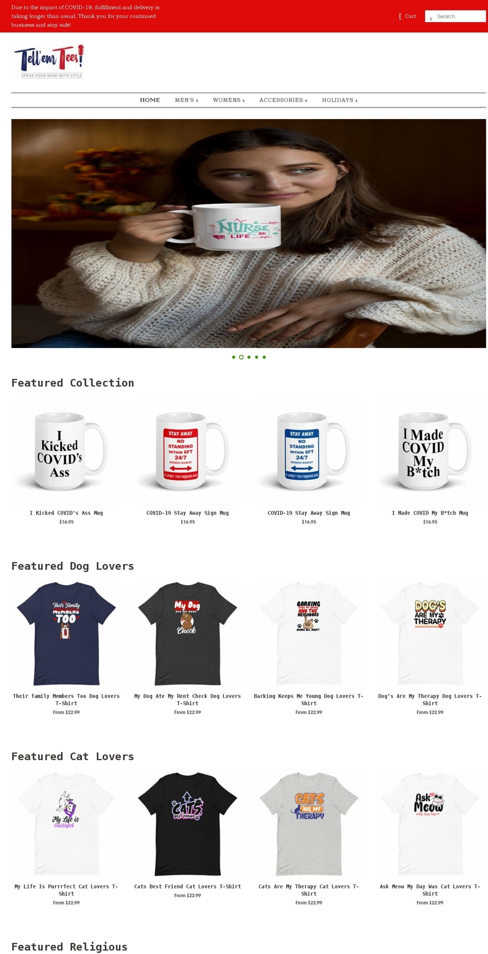 tellemtees.com shopify website screenshot