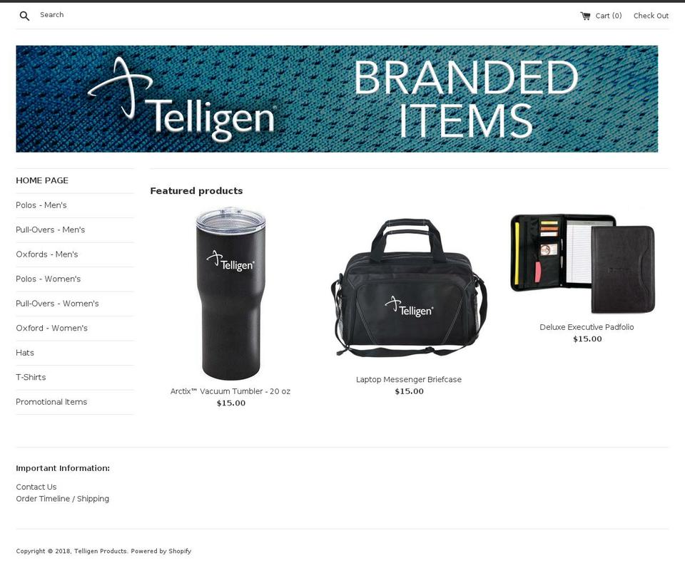 telligenprint.com shopify website screenshot