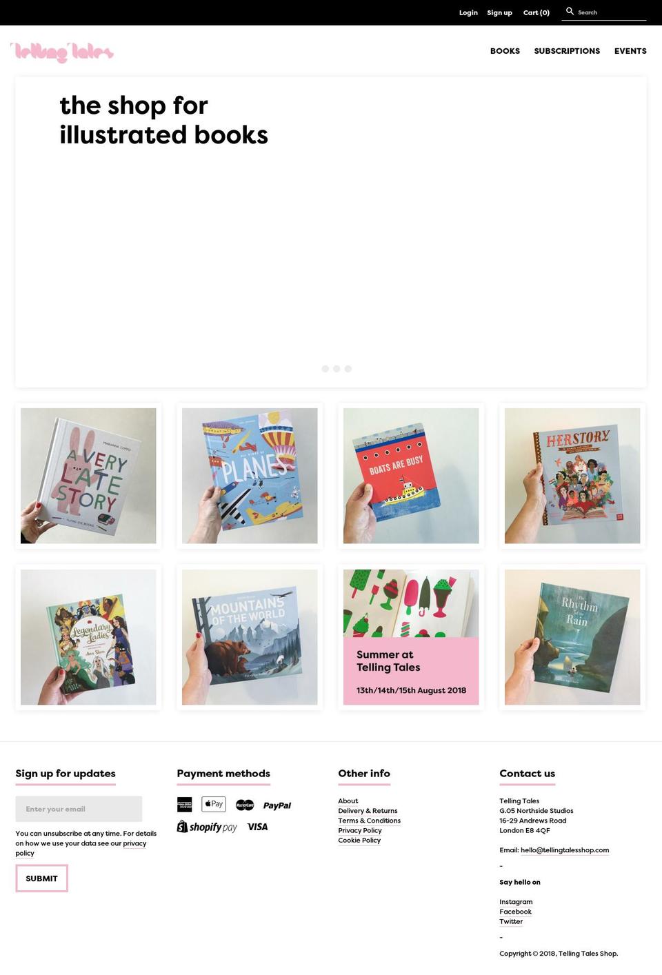 Telling Tales 2018 Shopify theme site example tellingtales.com