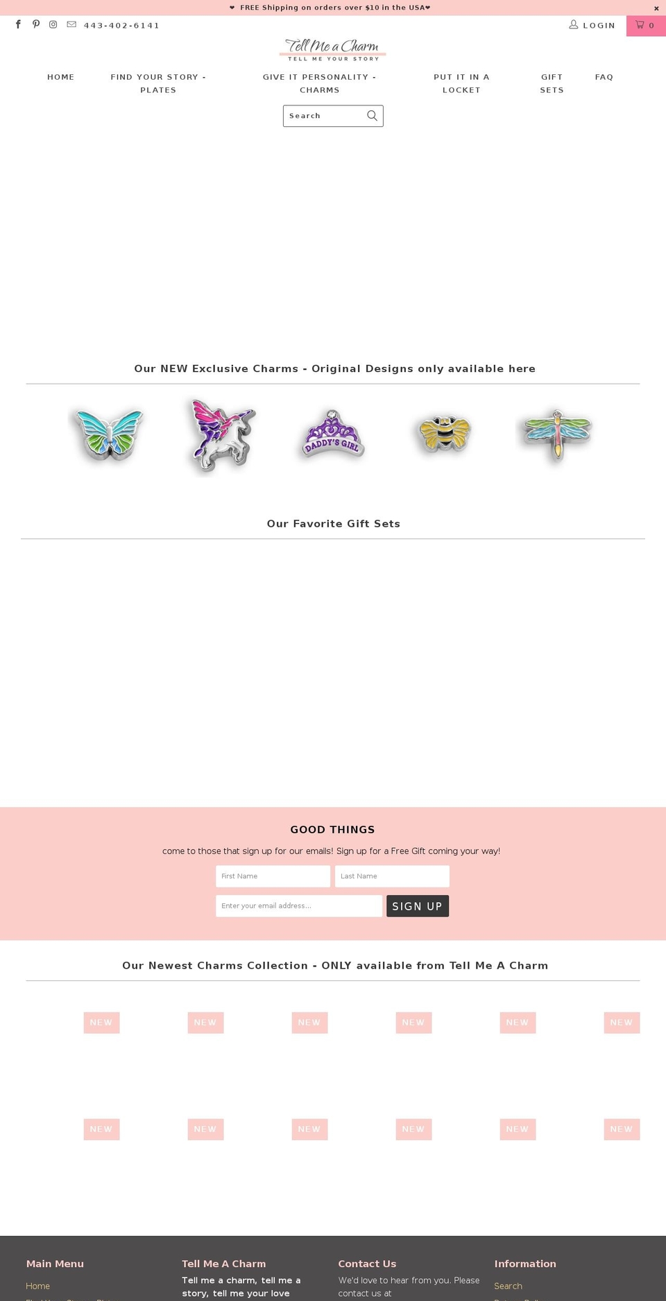tellmeacharm.com — Shopify storefront screenshot