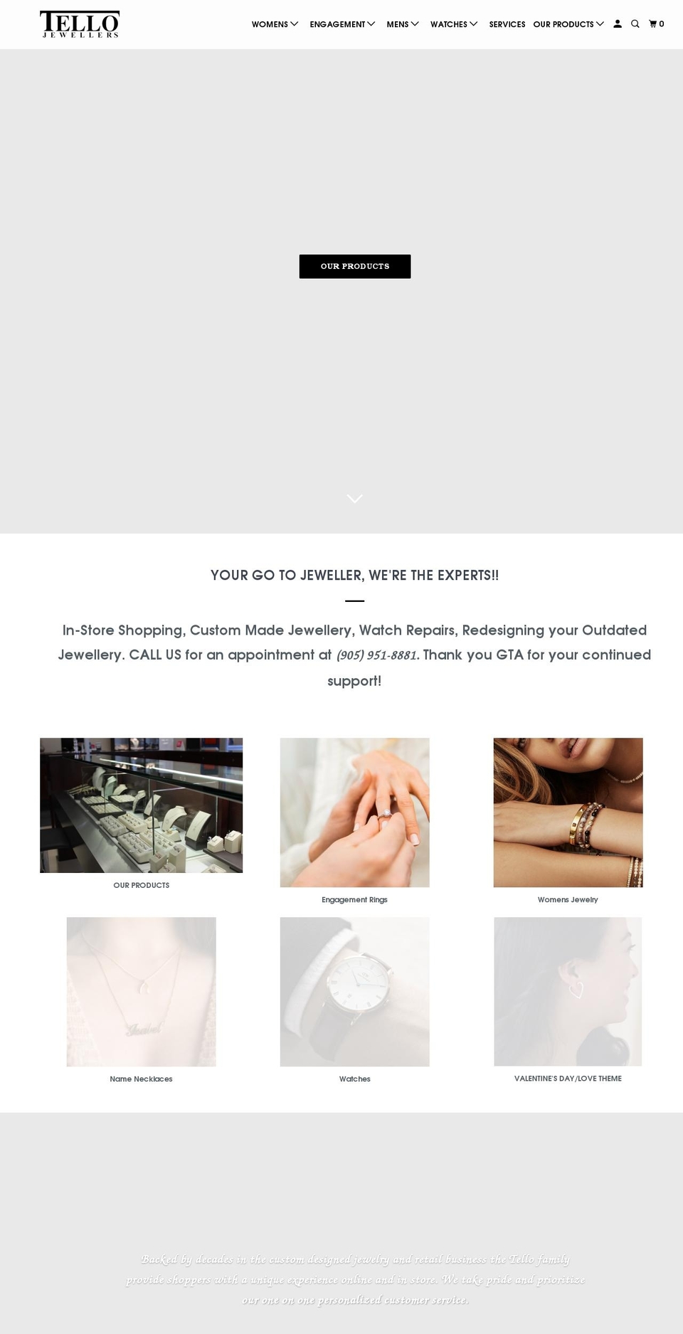 tellojewellers.com shopify website screenshot