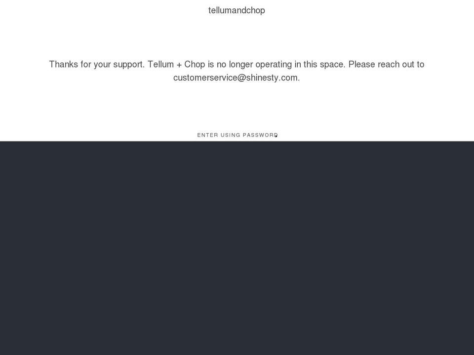 tellumandchop.com shopify website screenshot
