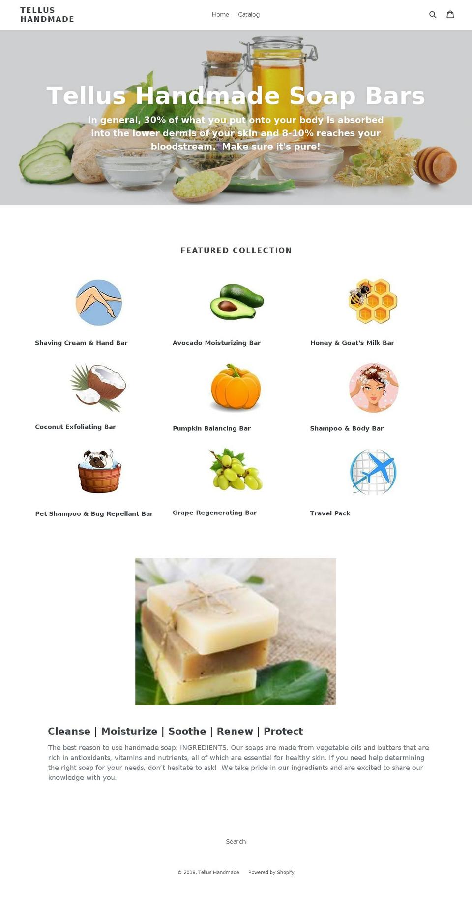 tellushandmade.com shopify website screenshot