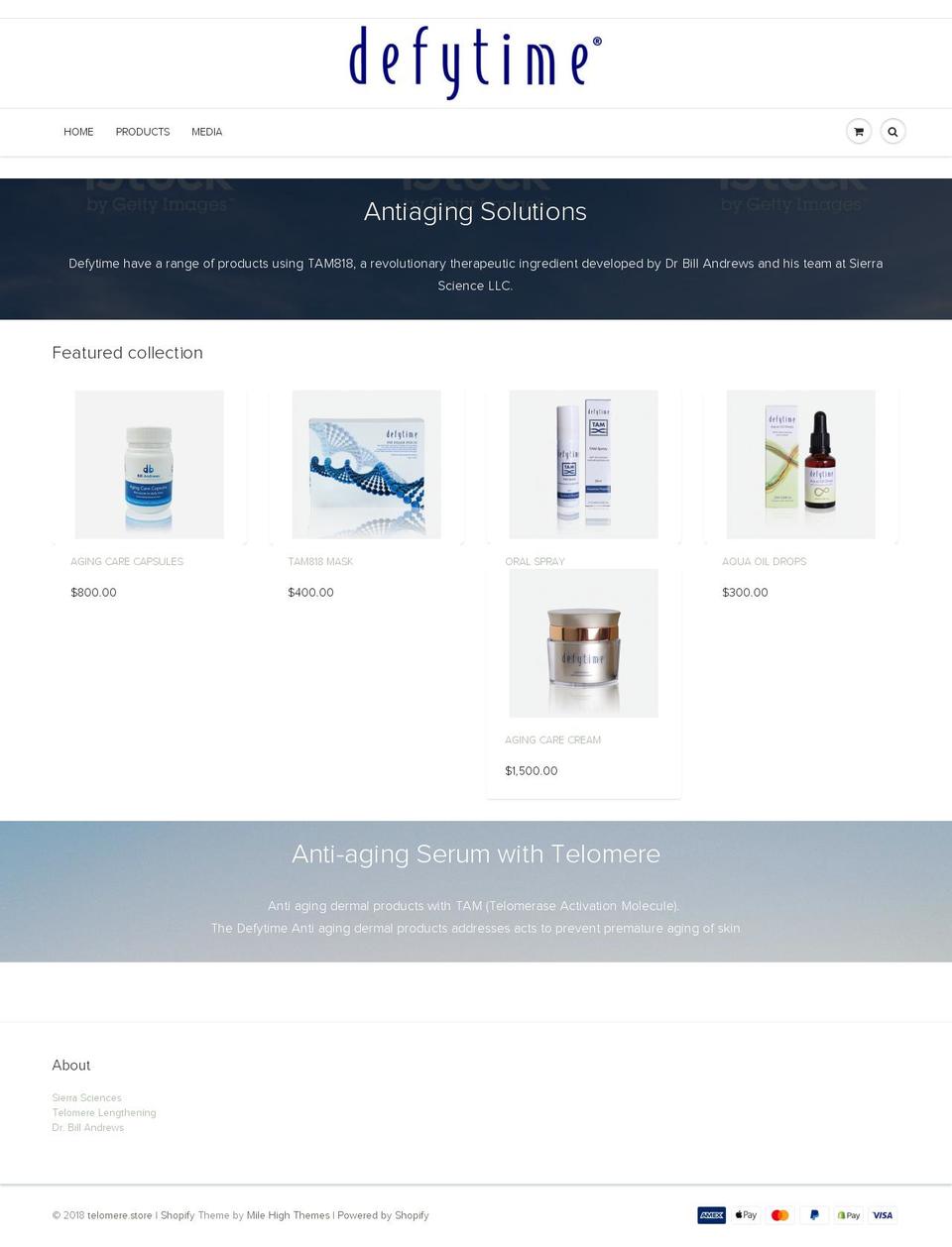 telomere.store shopify website screenshot