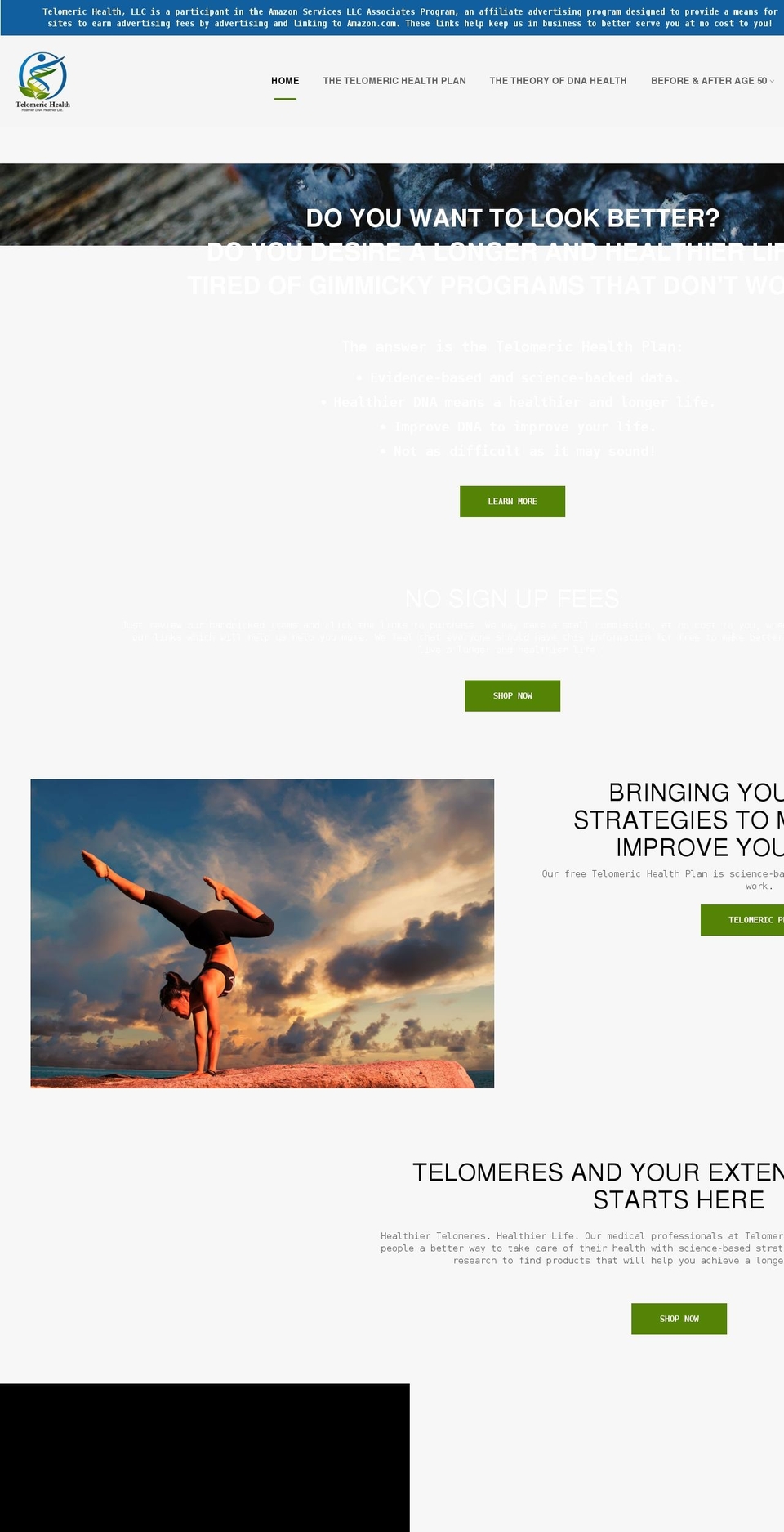 telomerichealth.com shopify website screenshot