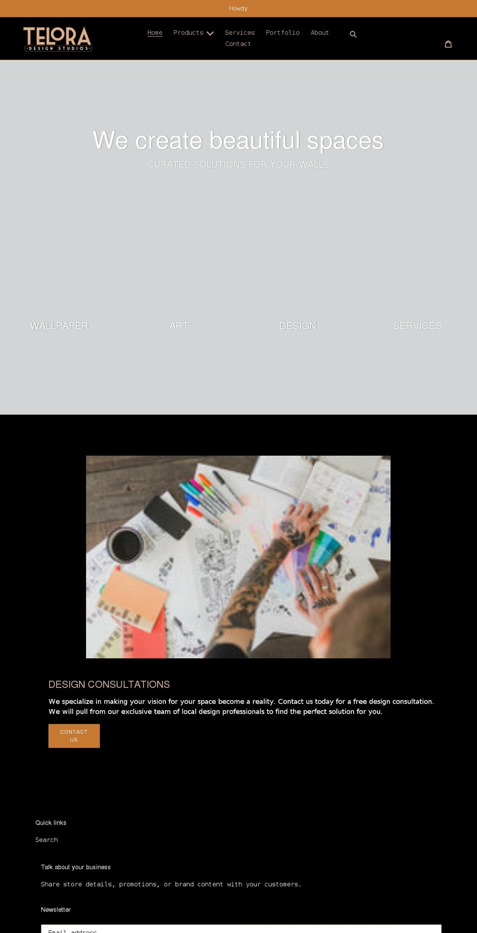 teloradesign.com shopify website screenshot