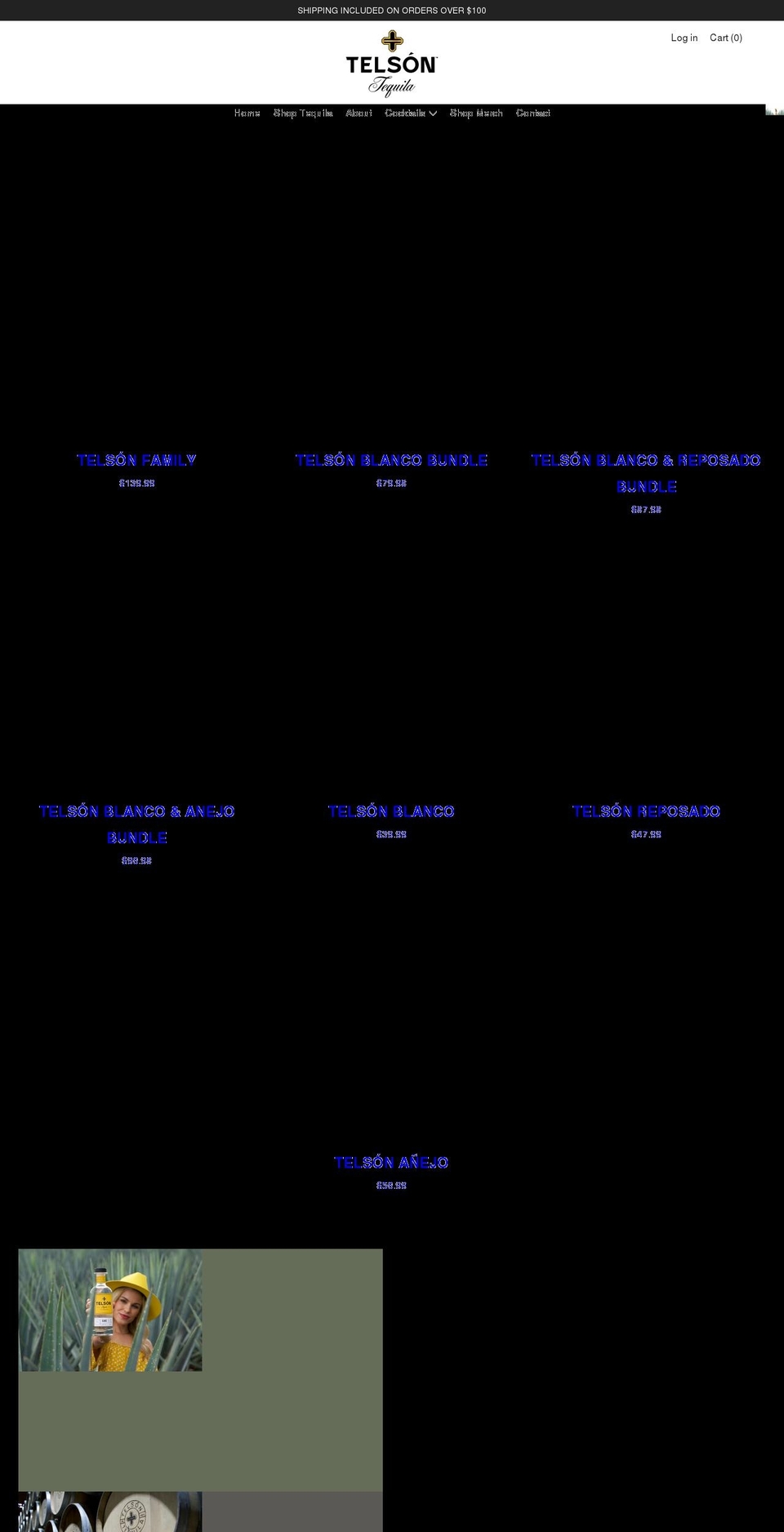 telsontequila.com shopify website screenshot