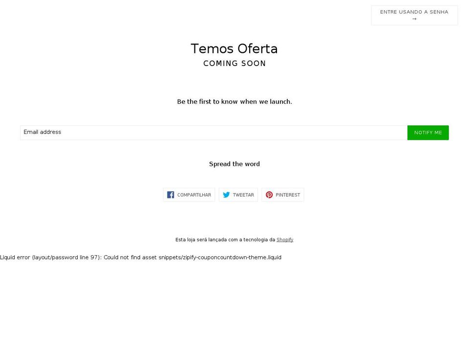 temosoferta.com shopify website screenshot