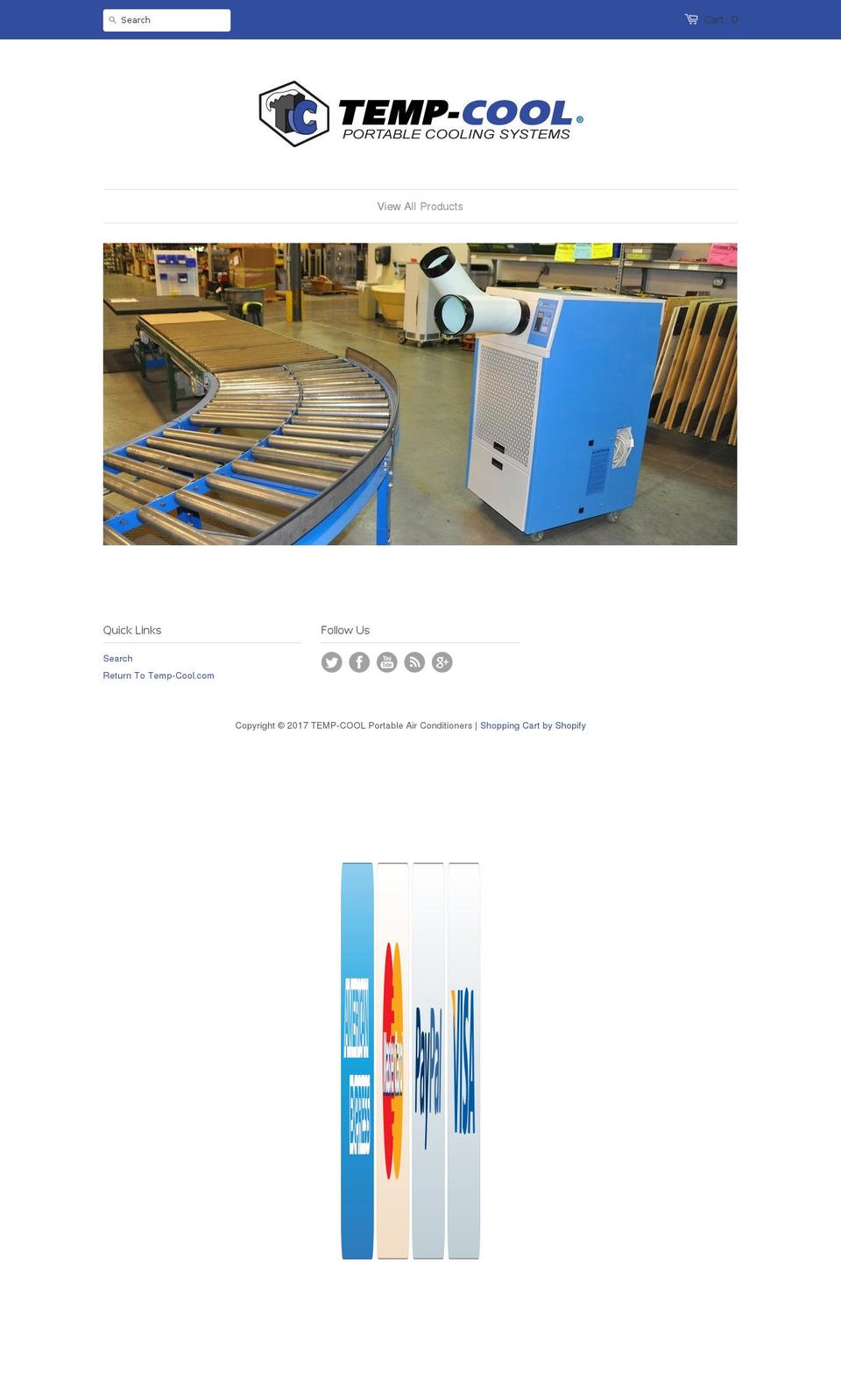 temp-cool-portable-air-conditioners.com shopify website screenshot
