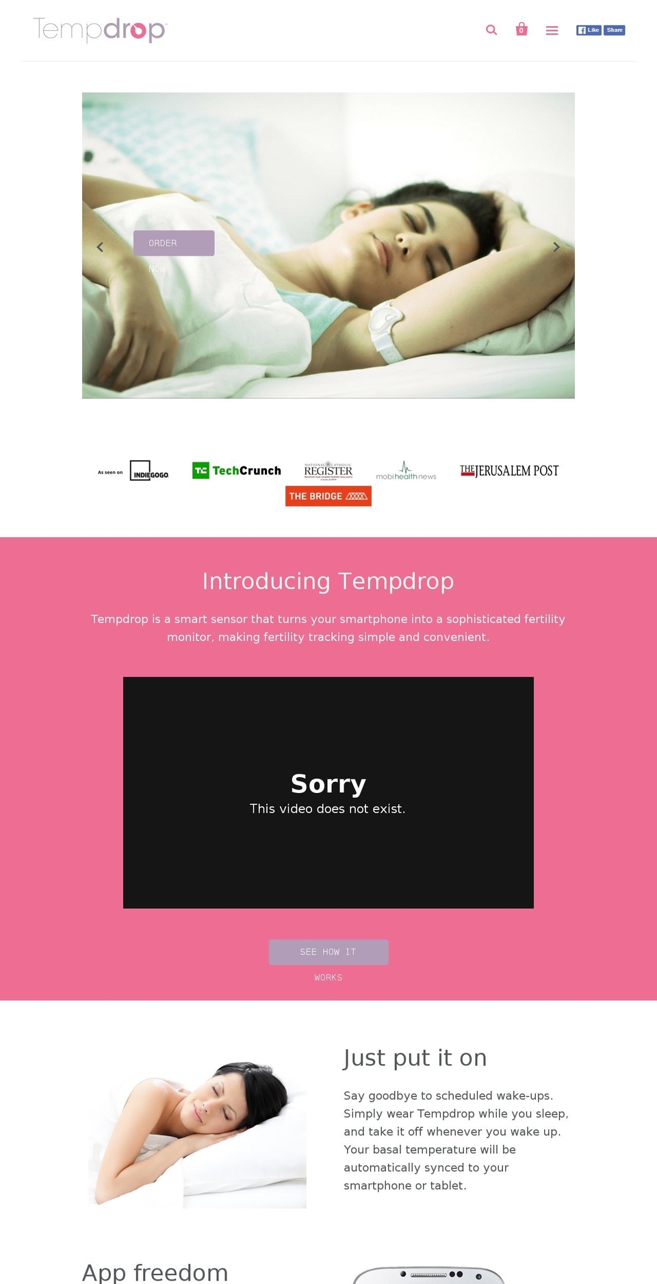 temp-drop.com shopify website screenshot