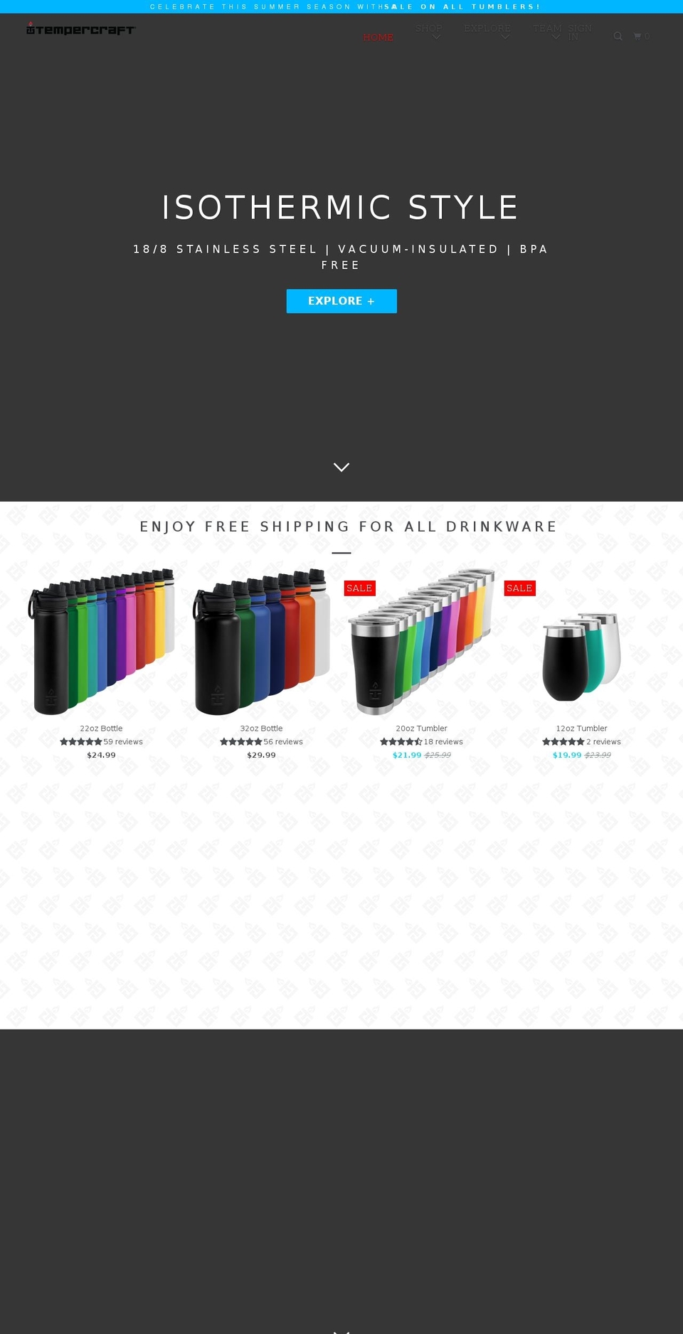 tempercraftusa.com — Shopify storefront screenshot