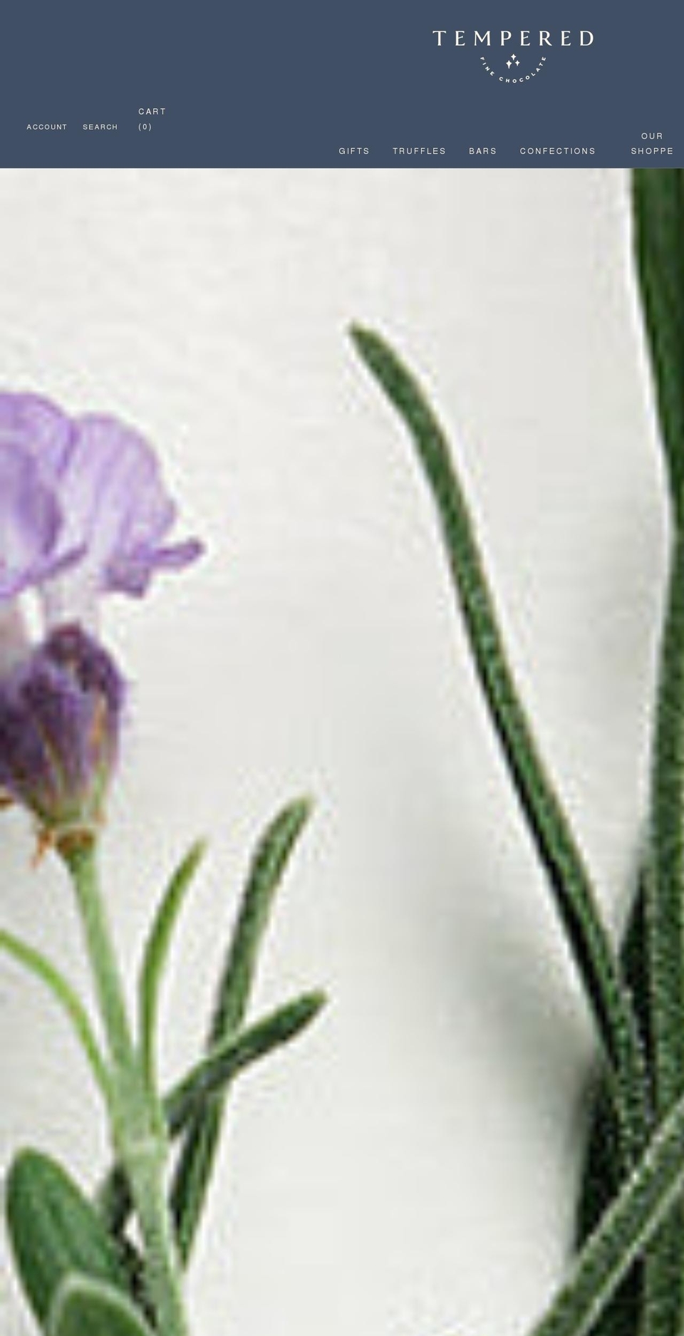 temperedfinechocolates.com shopify website screenshot