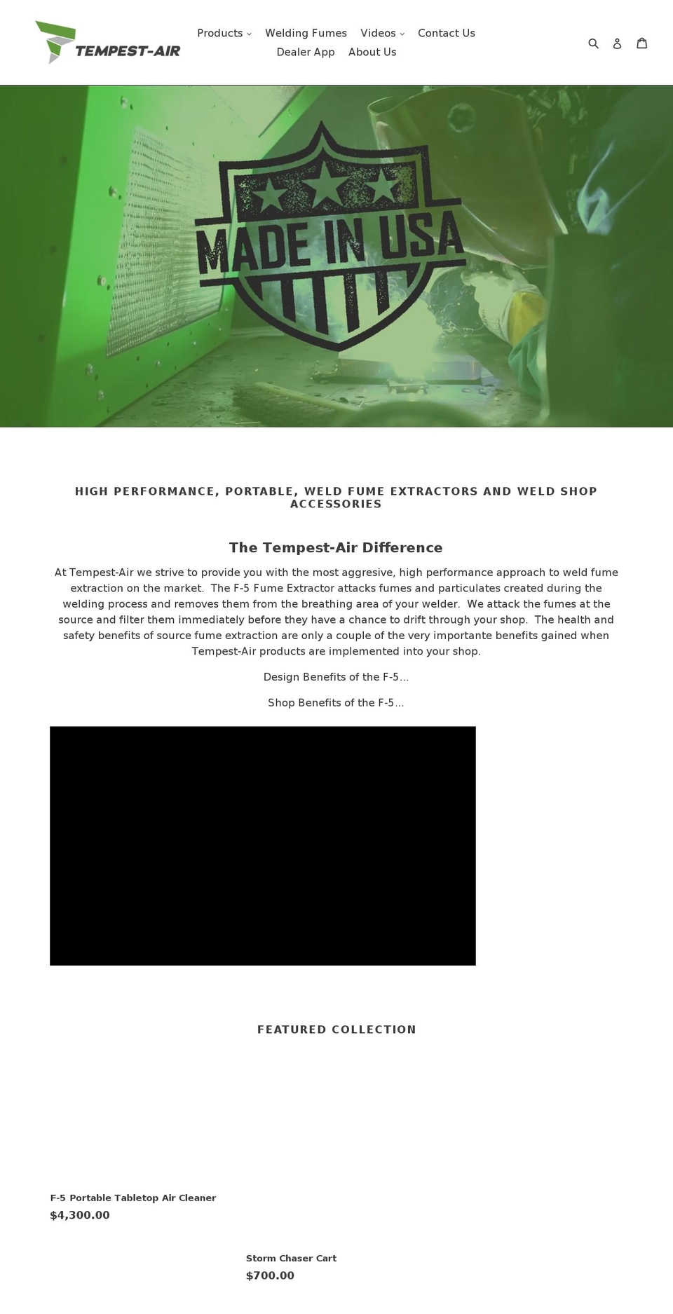 tempest-air.com — Shopify storefront screenshot