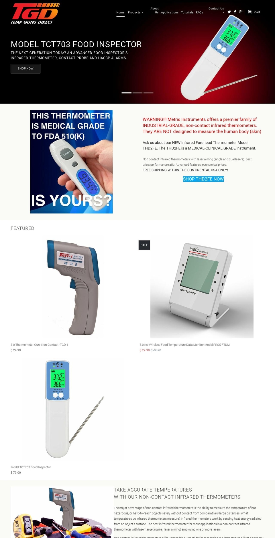 tempgunsdirect-com.myshopify.com shopify website screenshot