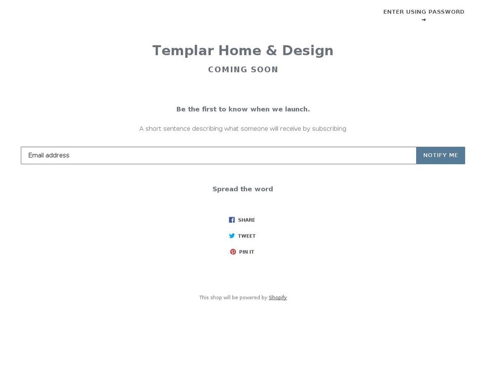 templarhome.com shopify website screenshot