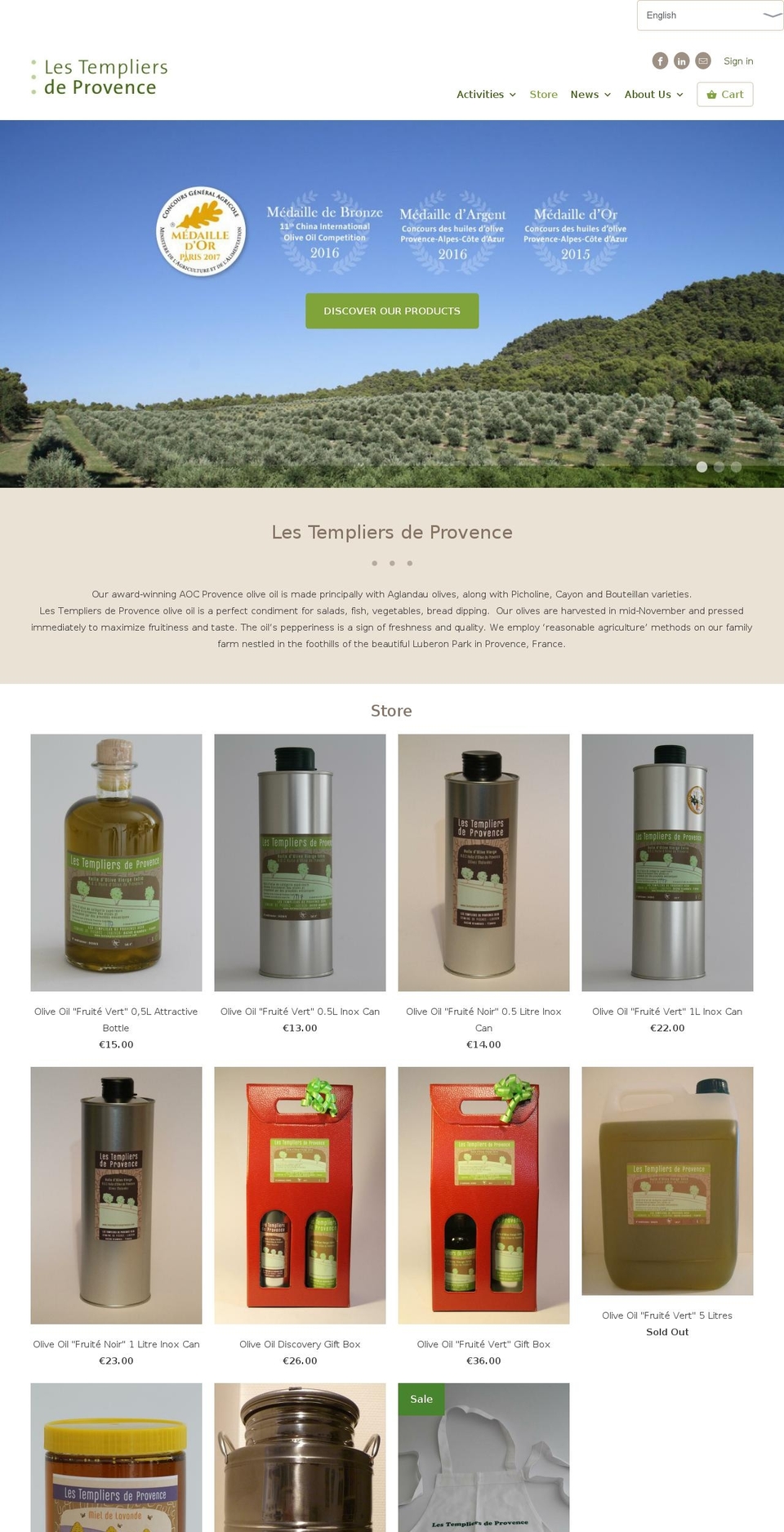 templarsofprovence.com shopify website screenshot