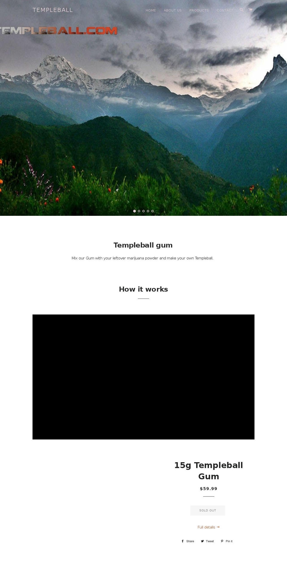 templeball.com — Shopify storefront screenshot