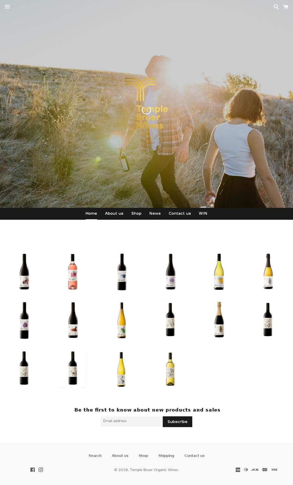 templebruerwines.com shopify website screenshot